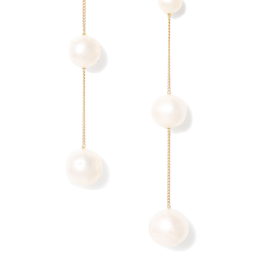 Tiered floating pearl earrings