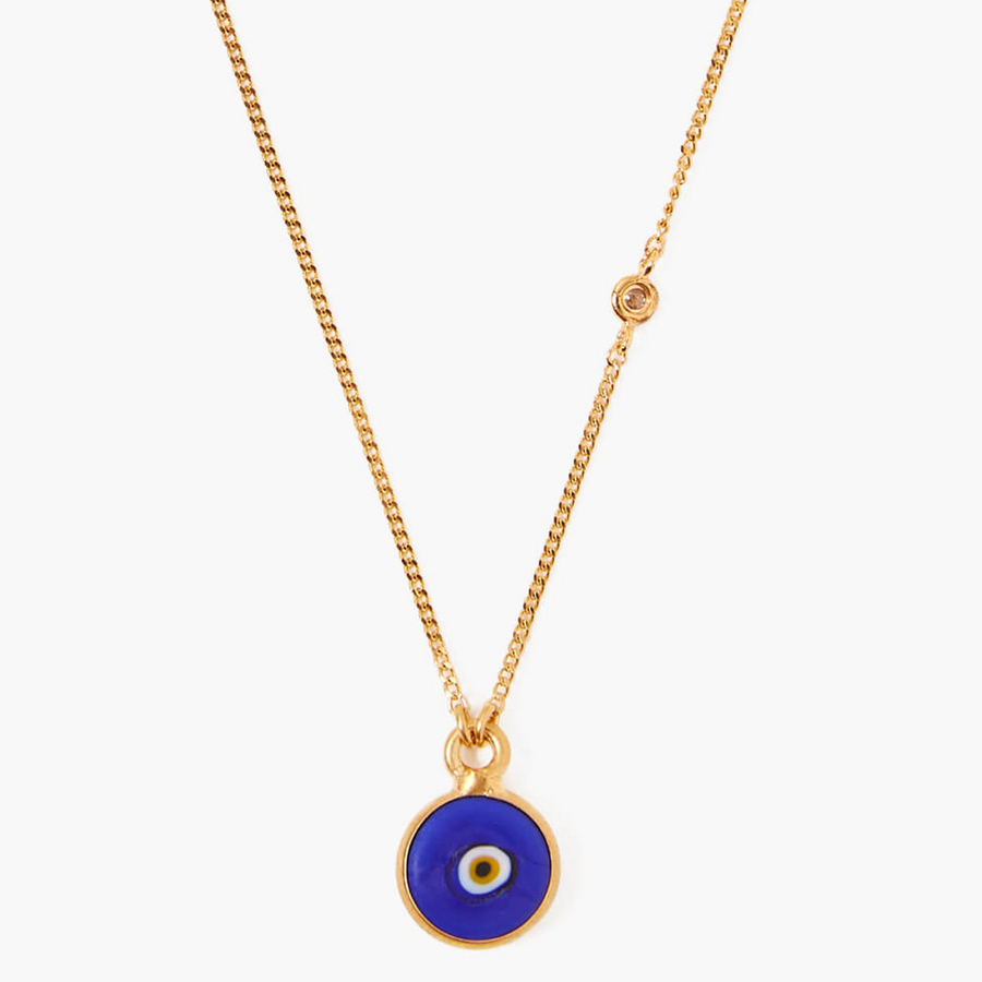 Evil Eye Necklace With Champagne Diamond