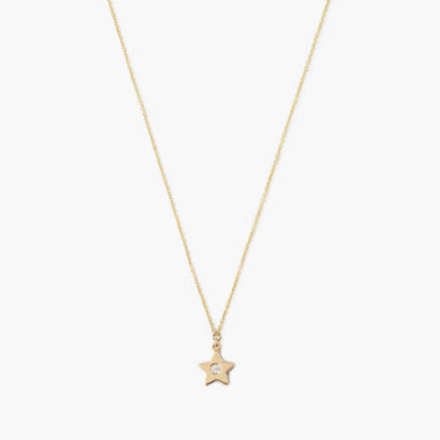 Mini Star Necklace With Diamond Inlay